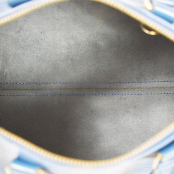 LOUIS VUITTON LV Logo Speedy Travel Hand Bag Epi Leather Blue - Picture 12 of 16